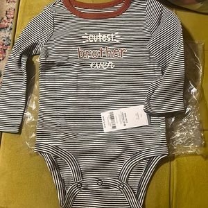 Carters long sleeve “cutest brother” onesie 12mo.
